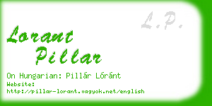 lorant pillar business card